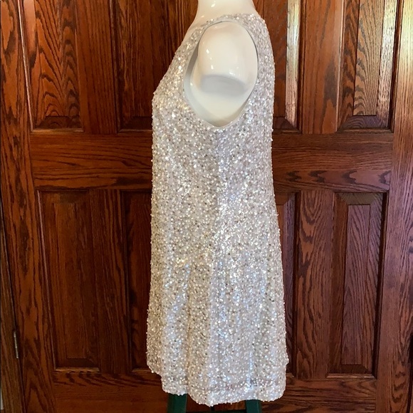 WHBM silver sequin cocktail party dress. Sz. 12. - Picture 3 of 4